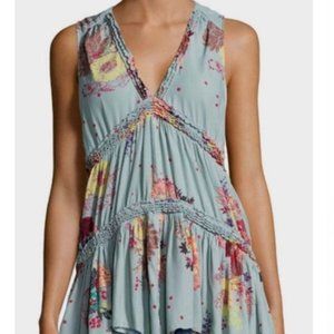 Free People "Purple Haze" Tunic Tank Top in Blue